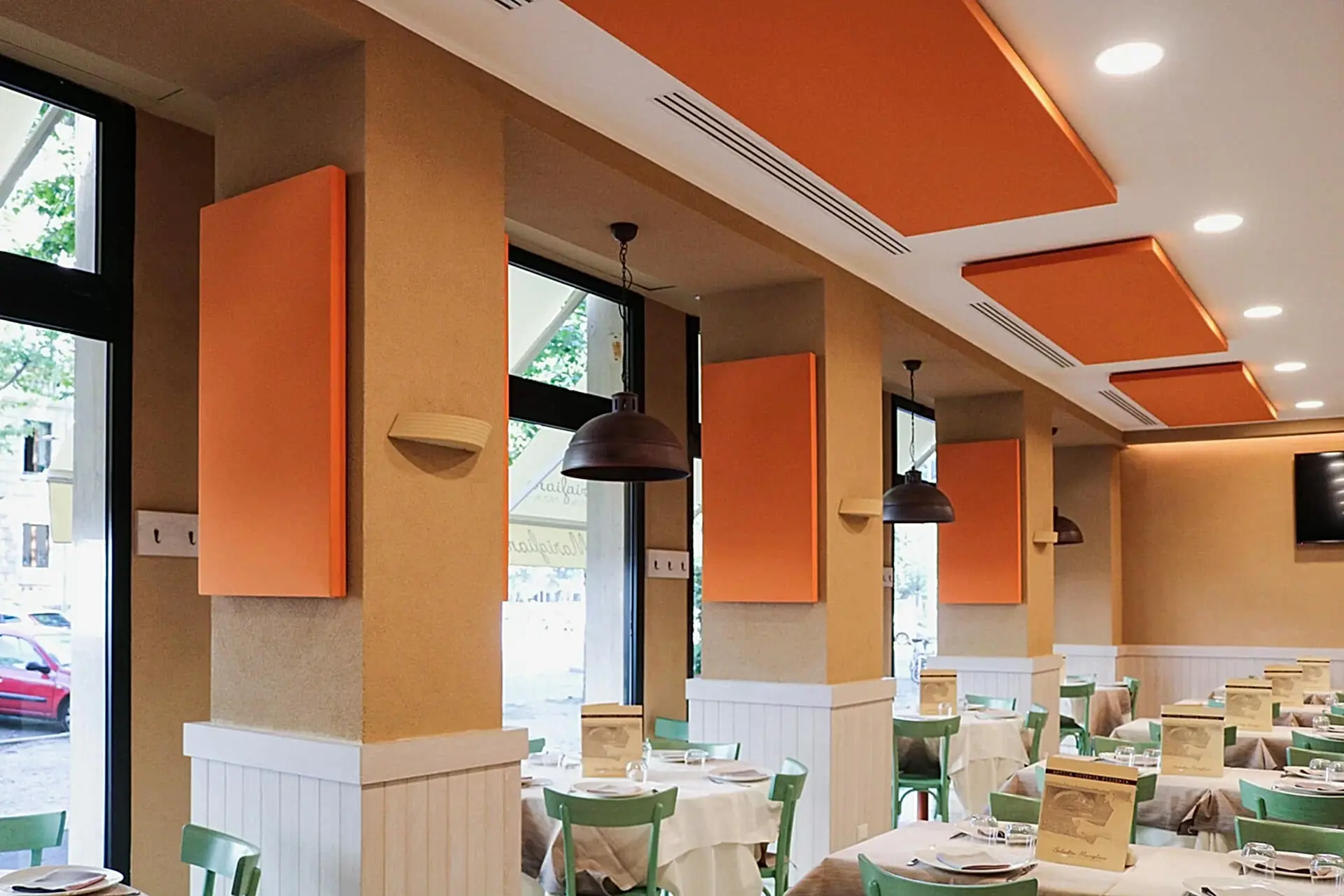 Restaurant Cafe Ses Yalıtımı 1 Ristorante Salvatore Marigliano pannelli fonoassorbenti Caruso Acoustic 4
