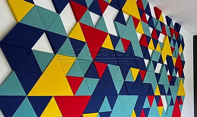 Akustik Panel 5 kumaş kaplı üçgen akustik paneller