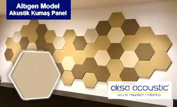 altıgen akustik kumaş kaplı panel