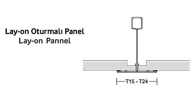 Lay-On Metal Asma Tavan 1 lay on oturtmali metal asma tavan paneli
