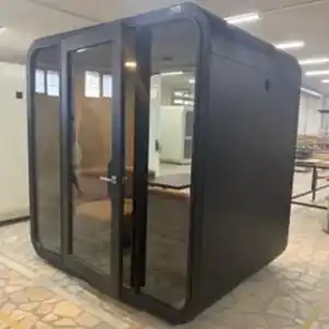 Akustik Hazır Kabin 9 Aksa Pods® Akustik Toplantı Kabini Siyah