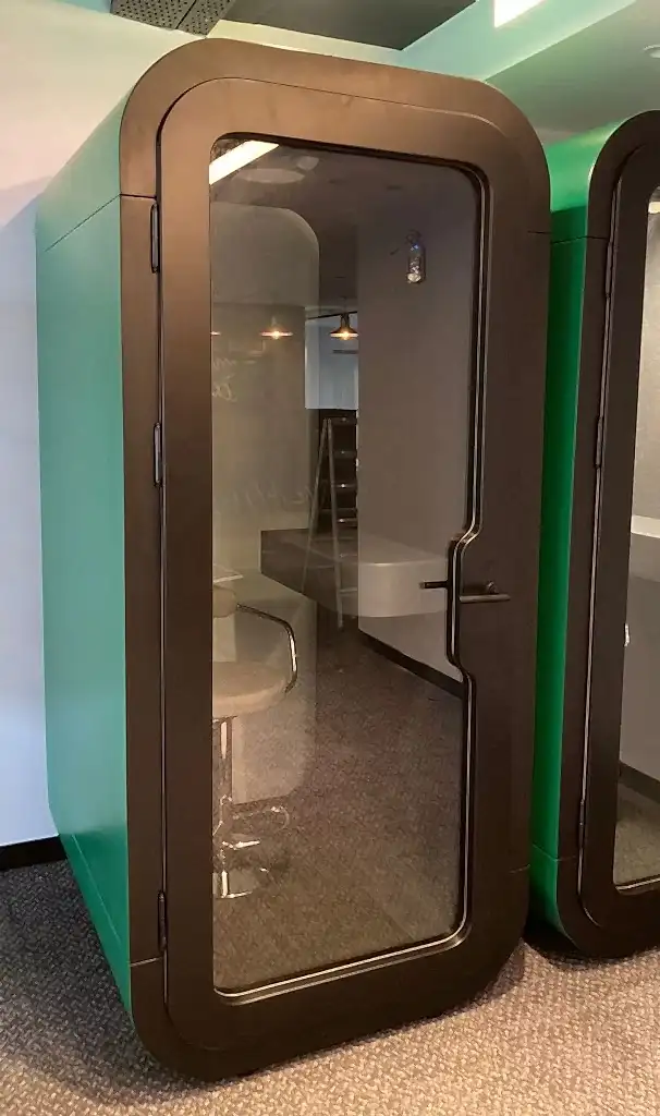 Telefon Görüşme Kabini 4 Aksa Pods® Telefon Gorusme Kabini Siyah Yesil