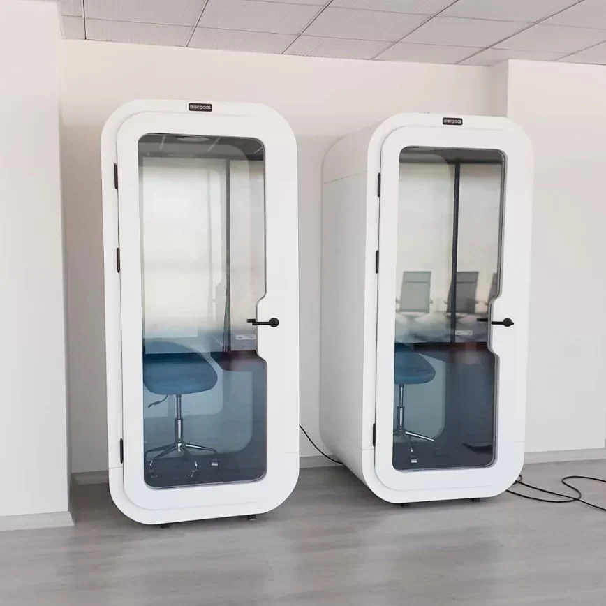 Akustik Çalışma Kabini 14 Aksa Pods®Akustik Telefon Gorusme Kabini Beyaz 1